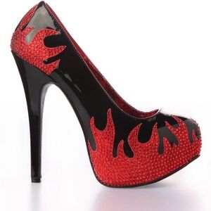 Brand New Bordello Crystal Flame Platform Heels